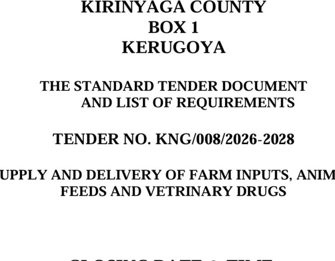 TENDER NO. KNG/008/2026-2028