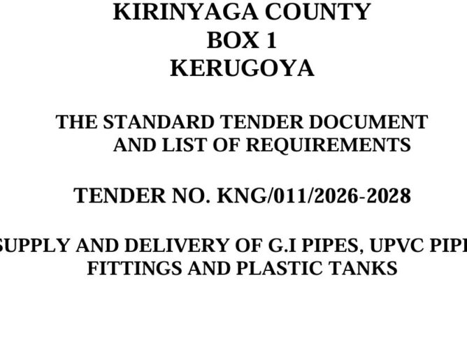 TENDER NO. KNG/011/2026-2028