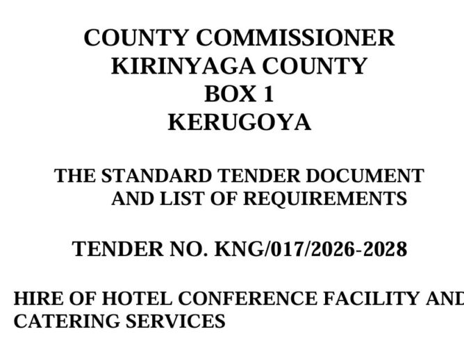 TENDER NO. KNG/017/2026-2028