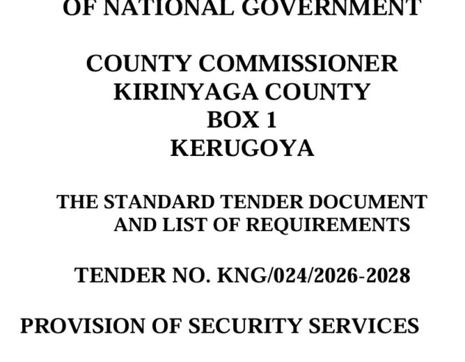 TENDER NO. KNG/024/2026-2028